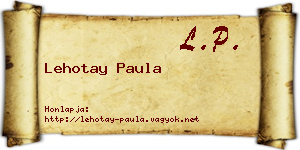 Lehotay Paula névjegykártya
